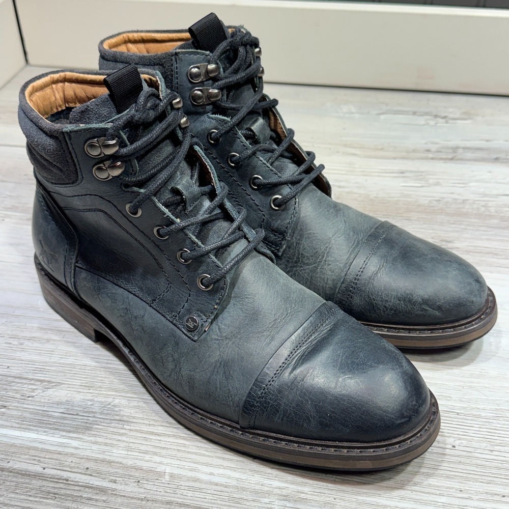 Rodd & Gunn Men's Dunedin Leather‎ Lace-Up Military Boots Size EUR 41 Black